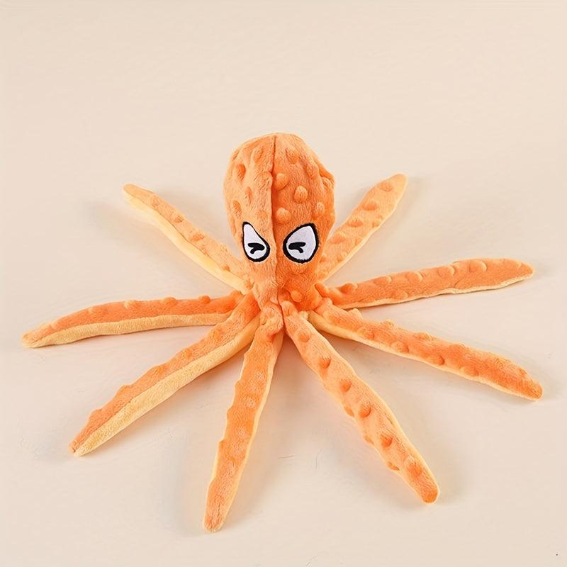 Octopus Pet Chew Toy Squeaky Plush Interactive