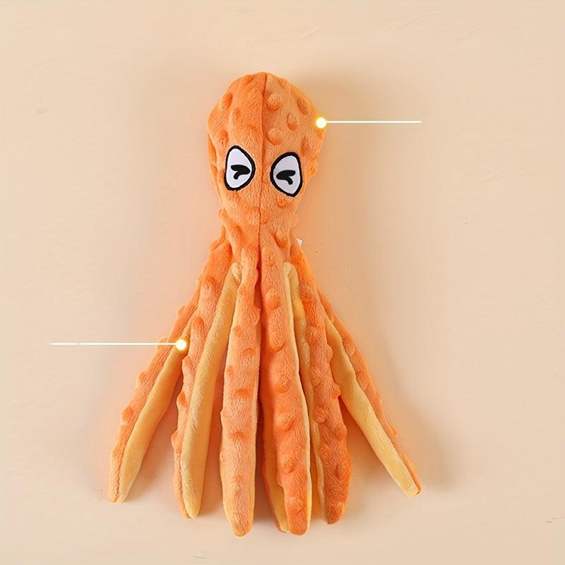 Octopus Pet Chew Toy Squeaky Plush Interactive