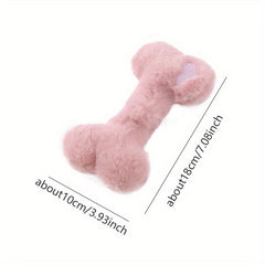 Heart Graphic Bone Pet Grinding Teeth Squeaky Plush Toy