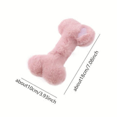 Heart Graphic Bone Pet Grinding Teeth Squeaky Plush Toy