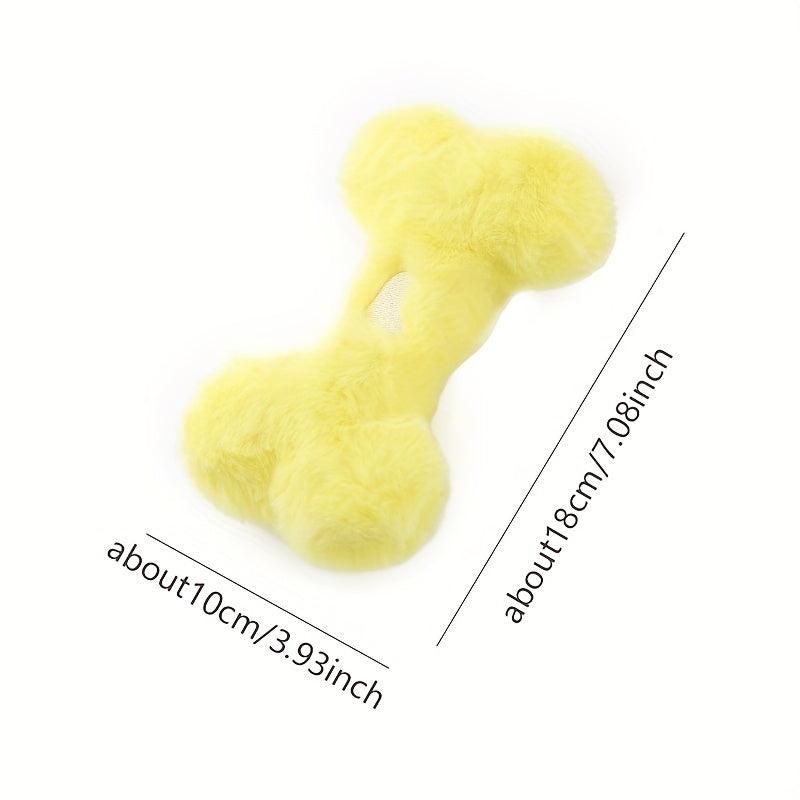 Heart Graphic Bone Pet Grinding Teeth Squeaky Plush Toy