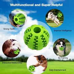 Durable Dog Toy for Teething and Cleaning, Chew Rubber Ball