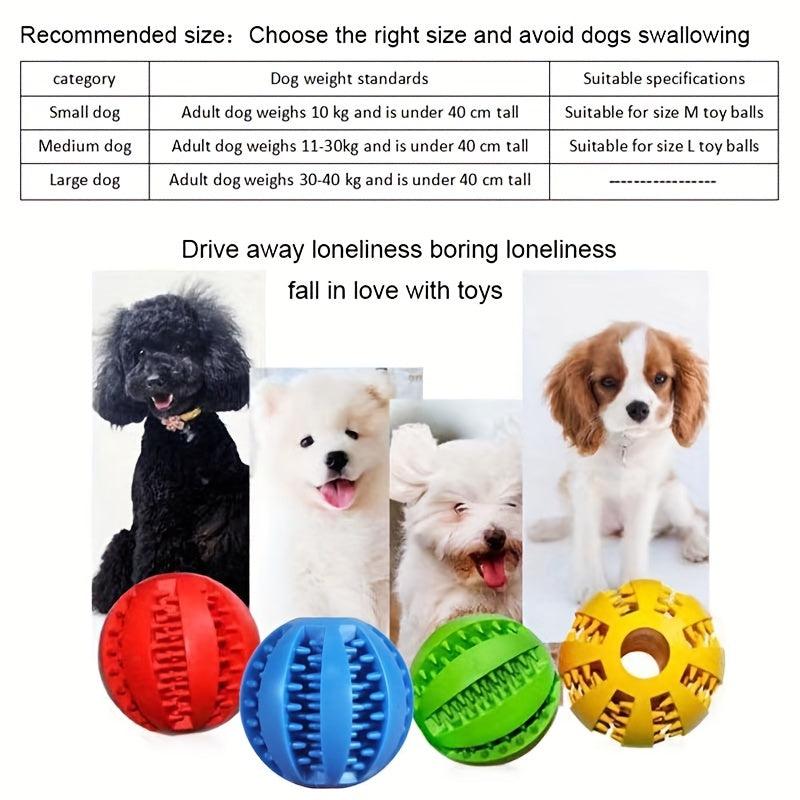 Durable Dog Toy for Teething and Cleaning, Chew Rubber Ball