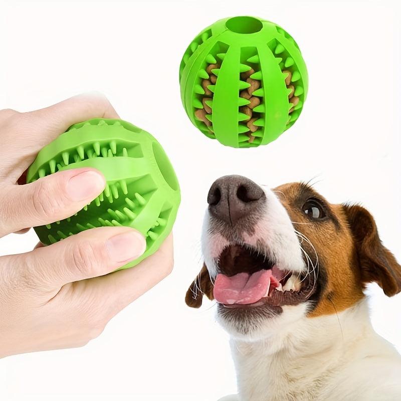 Durable Dog Toy for Teething and Cleaning, Chew Rubber Ball