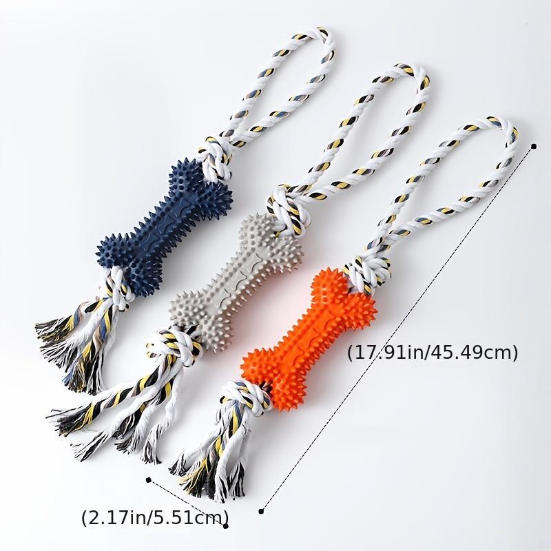 Chew Proof Dog Toys Durable Rubber & Rope Toys for Teething & Squeaky Fun
