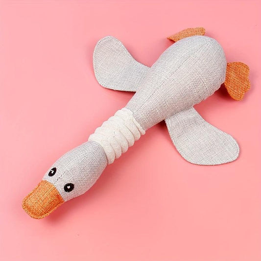 Goose Pet Grinding Teeth Squeaky Plush Toy Durable Chew Toy for Dog