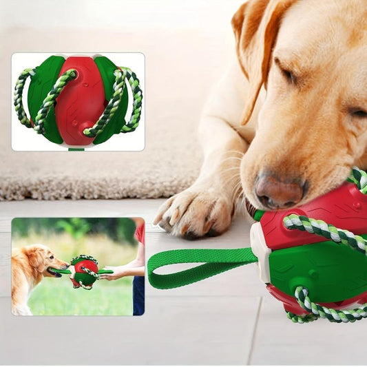 Interactive Dog Toy Ball Bite Resistant Tough Rubber Football Toy