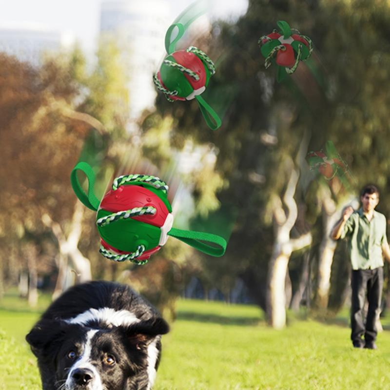 Interactive Dog Toy Ball Bite Resistant Tough Rubber Football Toy