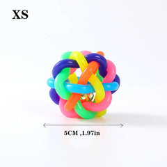 Colorful Knot Ball Dog Toy with Jingle Bell - Durable Chew Toy for Dogs and Cats