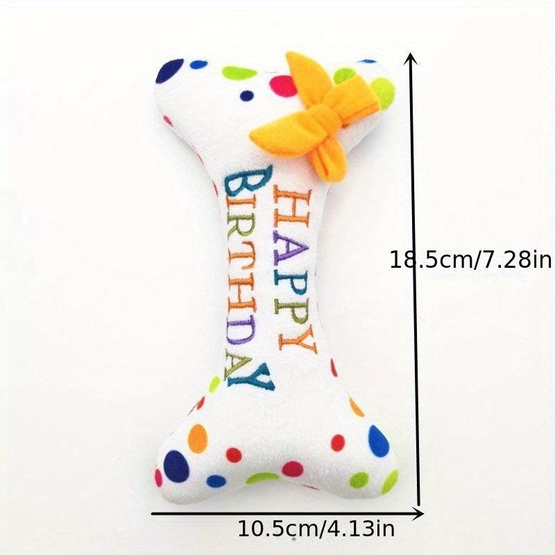 Dog Birthday Squeaky Plush Toy Cake Shape Dog Toys