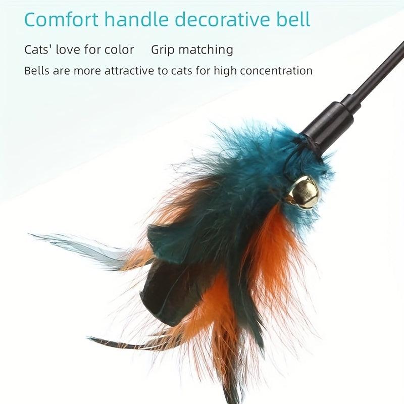Interactive Cat Teaser Wand Toy with Bell for Cat Kitten