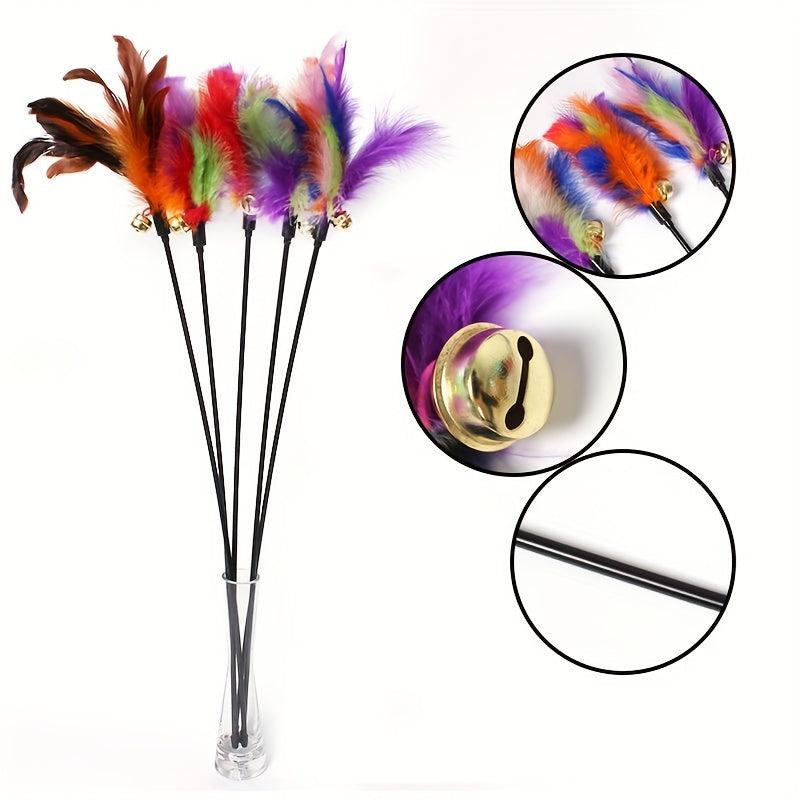 Interactive Cat Teaser Wand Toy with Bell for Cat Kitten