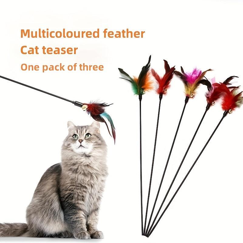 Interactive Cat Teaser Wand Toy with Bell for Cat Kitten