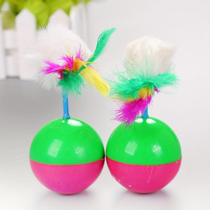 Feather Flocking Mouse Tumbler Toy for Cats