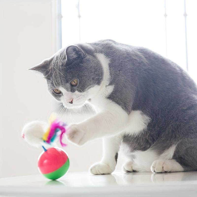 Feather Flocking Mouse Tumbler Toy for Cats
