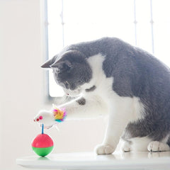 Feather Flocking Mouse Tumbler Toy for Cats