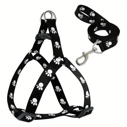 Adjustable Nylon Dog Harness and Leash Set for Small and Medium Dogs