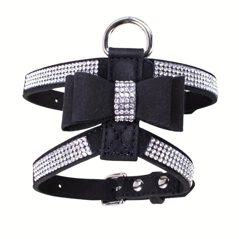 Rhinestone Dog Harness with Soft Vest & Bow Tie