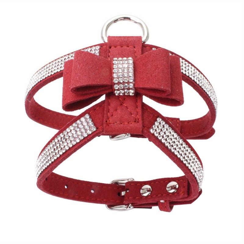 Rhinestone Dog Harness with Soft Vest & Bow Tie