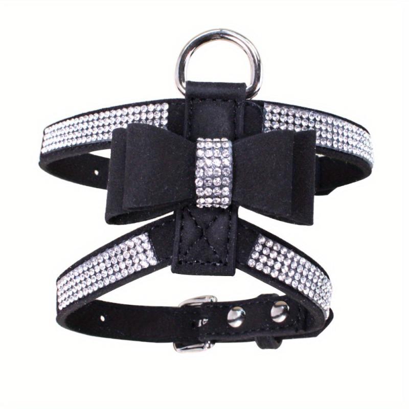 Rhinestone Dog Harness with Soft Vest & Bow Tie