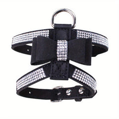 Rhinestone Dog Harness with Soft Vest & Bow Tie