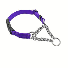 Reflective Adjustable Chain Dog Collar Safety Locking Buckle