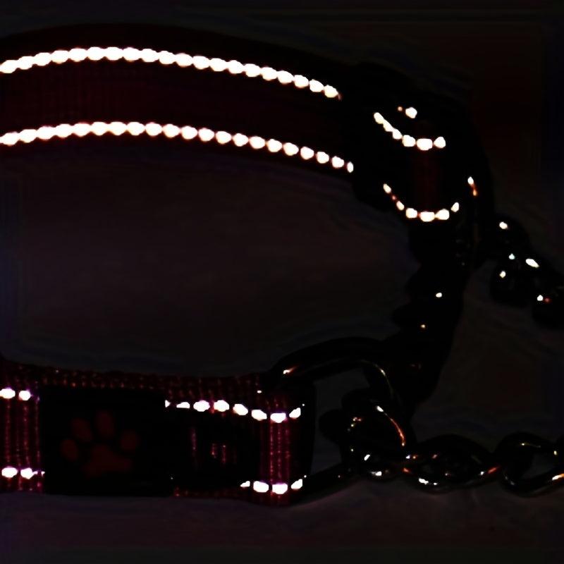 Reflective Adjustable Chain Dog Collar Safety Locking Buckle