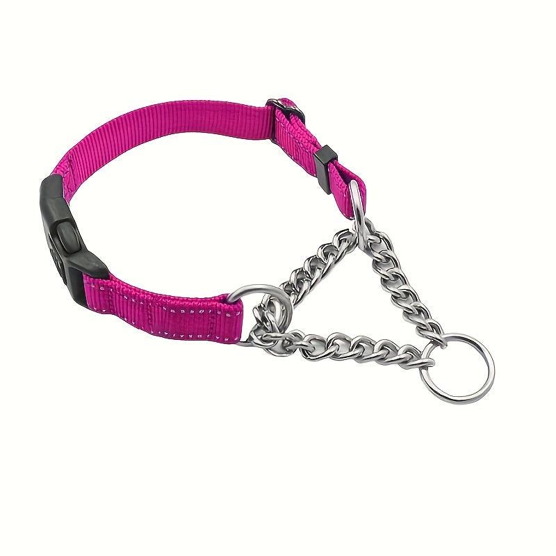 Reflective Adjustable Chain Dog Collar Safety Locking Buckle