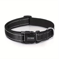Reflective Dog Collar Soft Neoprene Padded Breathable Nylon Collar