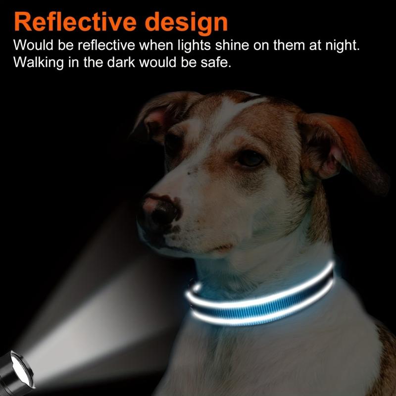 Reflective Dog Collar Soft Neoprene Padded Breathable Nylon Collar