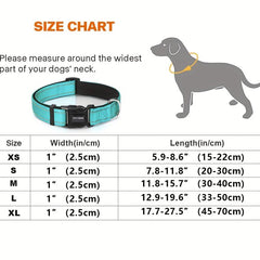 Reflective Dog Collar Soft Neoprene Padded Breathable Nylon Collar