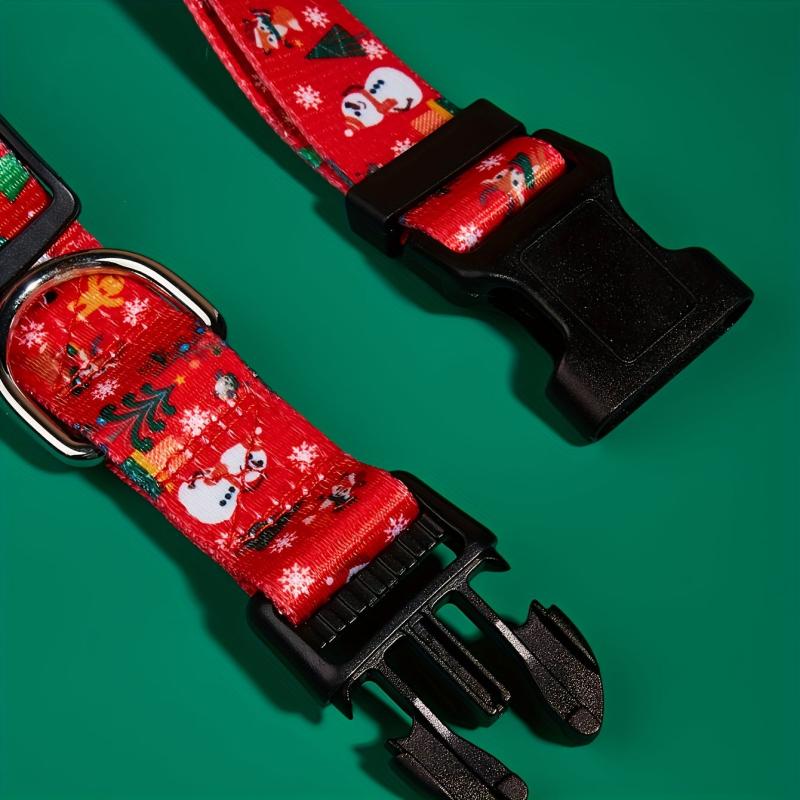 Festive Christmas Dog Collar with Santa & Christmas Tree Pattern