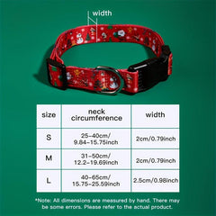 Festive Christmas Dog Collar with Santa & Christmas Tree Pattern