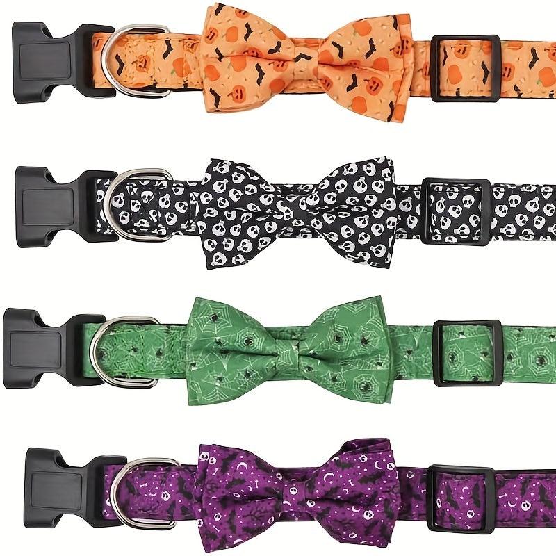 Halloween Dog Collar with Bow Tie for Small, Medium, Large Dogs