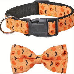 Halloween Dog Collar with Bow Tie for Small, Medium, Large Dogs