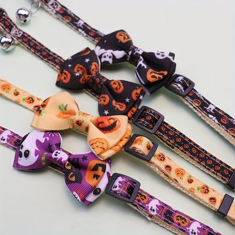 Halloween Dog Collar with Bow Tie for Small, Medium, Large Dogs