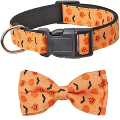 Halloween Dog Collar with Bow Tie for Small, Medium, Large Dogs