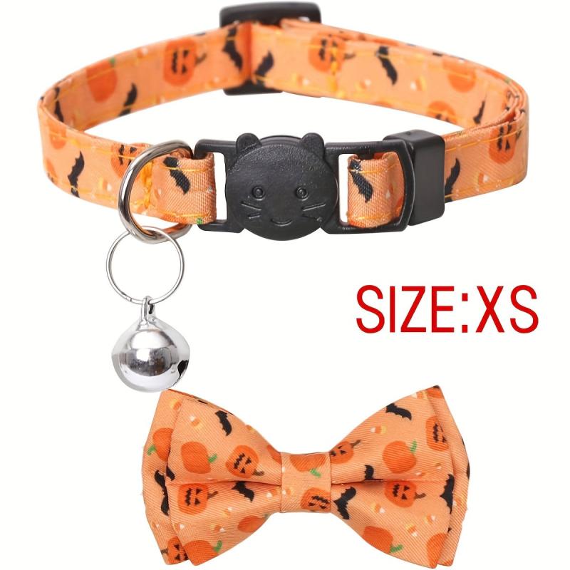 Halloween Dog Collar with Bow Tie for Small, Medium, Large Dogs