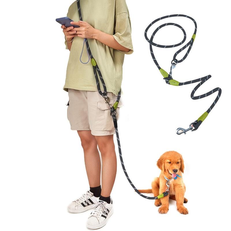 Reflective Hands-Free Dog Leash for Walking, Jogging, Running