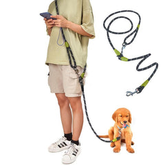 Reflective Hands-Free Dog Leash for Walking, Jogging, Running