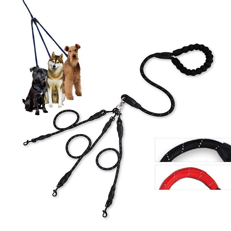 Pet Way Leash for Walking Multiple Dogs Elastic Straps Tangle Comfortable Handle