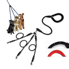 Pet Way Leash for Walking Multiple Dogs Elastic Straps Tangle Comfortable Handle