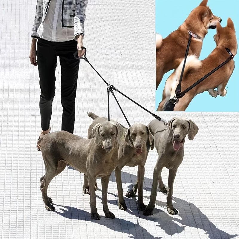Pet Way Leash for Walking Multiple Dogs Elastic Straps Tangle Comfortable Handle