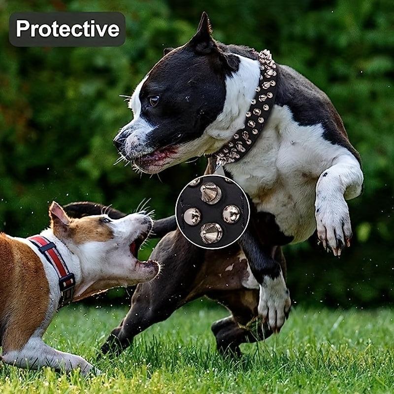 Spiked Dog Collar with Mushrooms Rivet & Spikes, Adjustable & Durable
