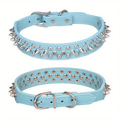 Spiked Dog Collar with Mushrooms Rivet & Spikes, Adjustable & Durable