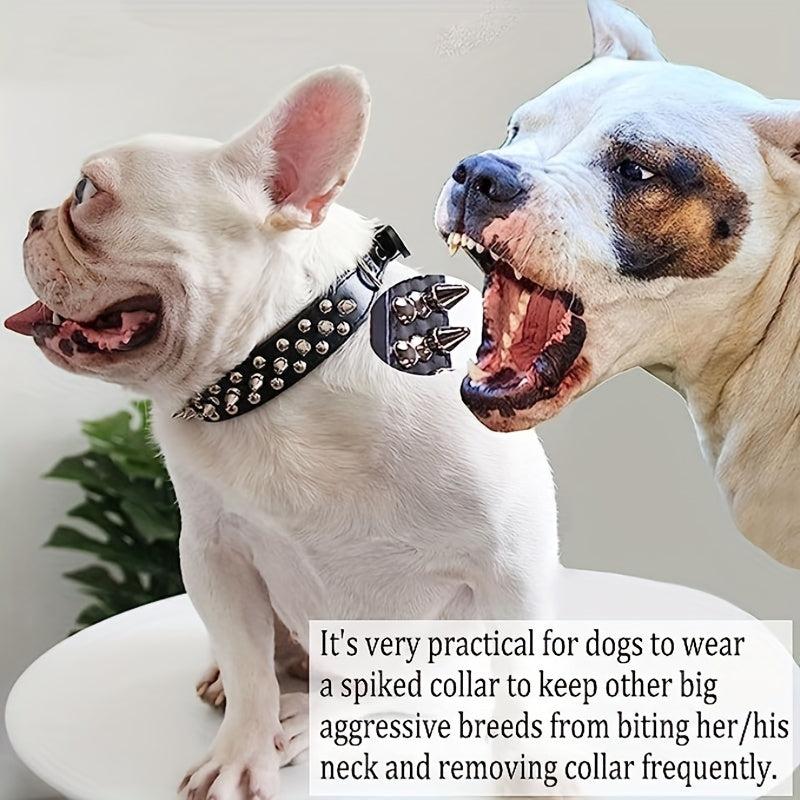 Spiked Dog Collar with Mushrooms Rivet & Spikes, Adjustable & Durable