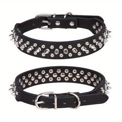 Spiked Dog Collar with Mushrooms Rivet & Spikes, Adjustable & Durable
