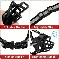 Breathable Reflective Dog Muzzle Durable Prevent Biting Chewing