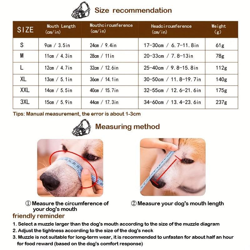 Breathable Reflective Dog Muzzle Durable Prevent Biting Chewing
