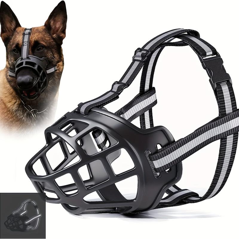 Breathable Reflective Dog Muzzle Durable Prevent Biting Chewing